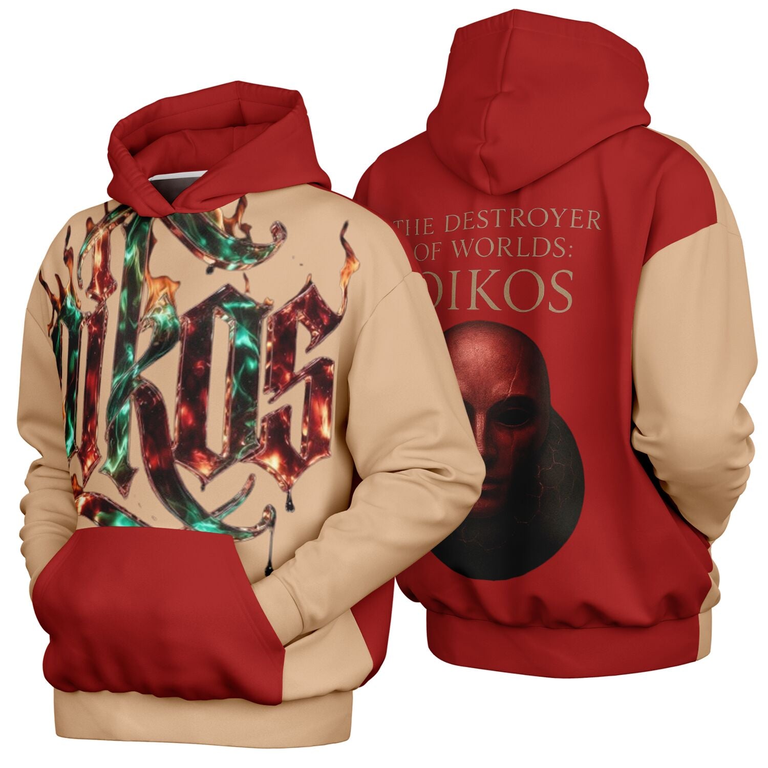OIKOS HOODIE | Carnelian+Crème