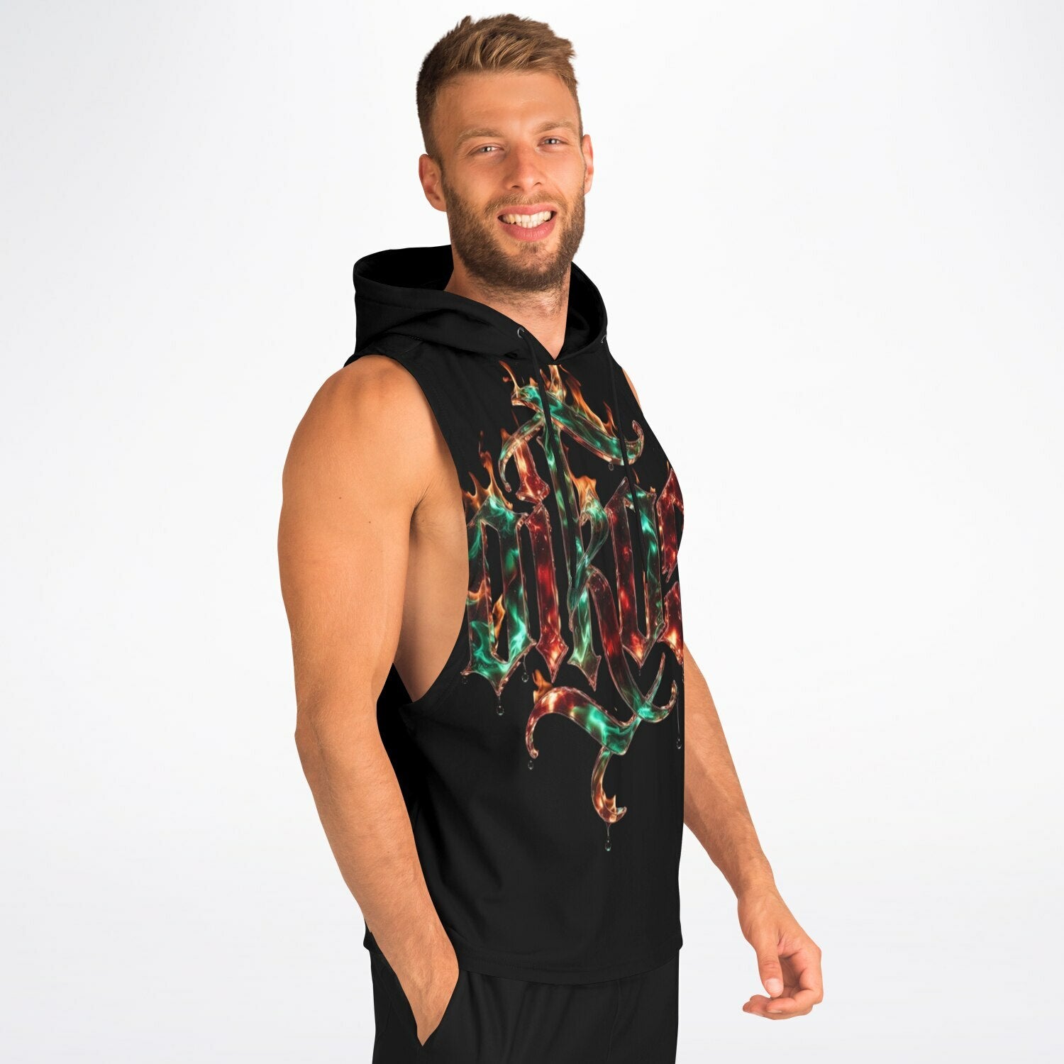 OIKOS Sleeveless Hoodie — Obsidian