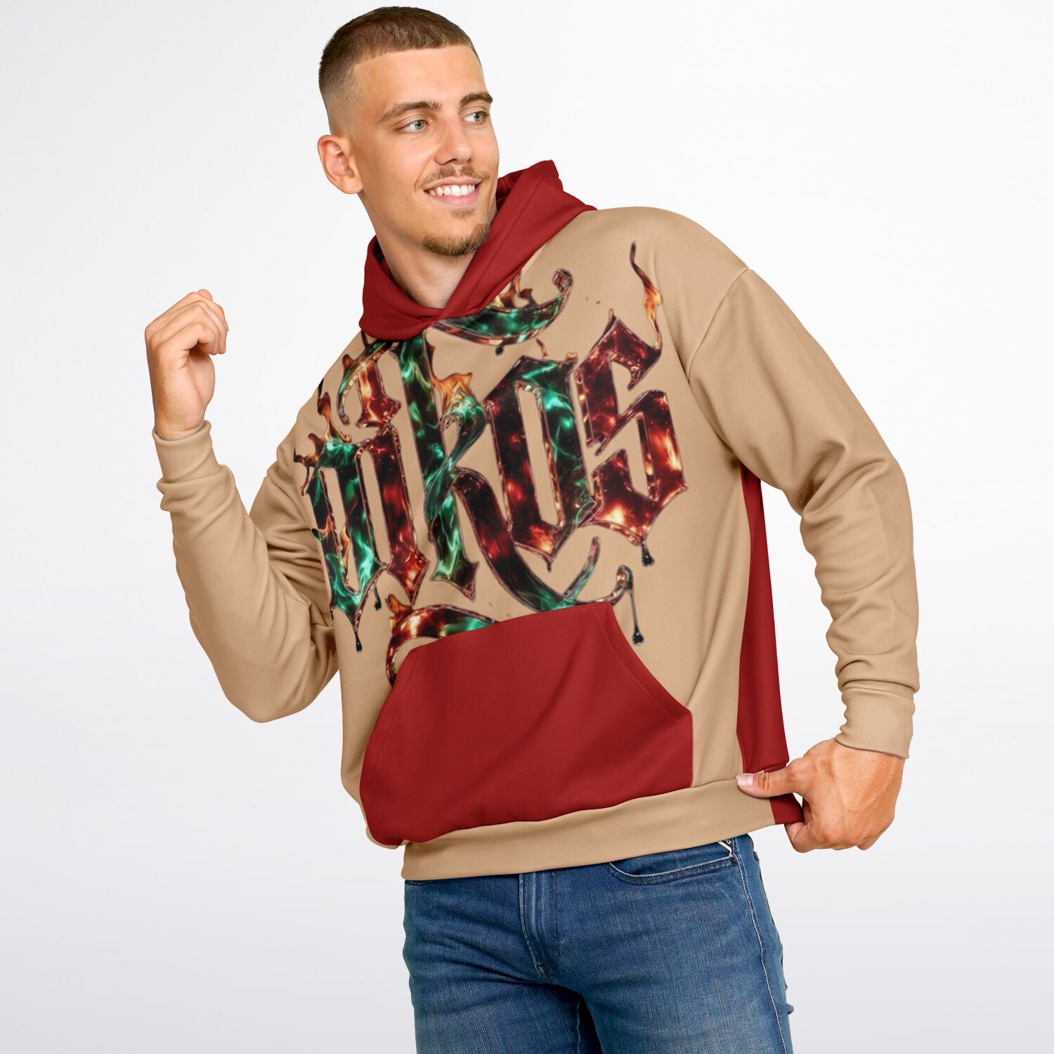 OIKOS HOODIE | Carnelian+Crème