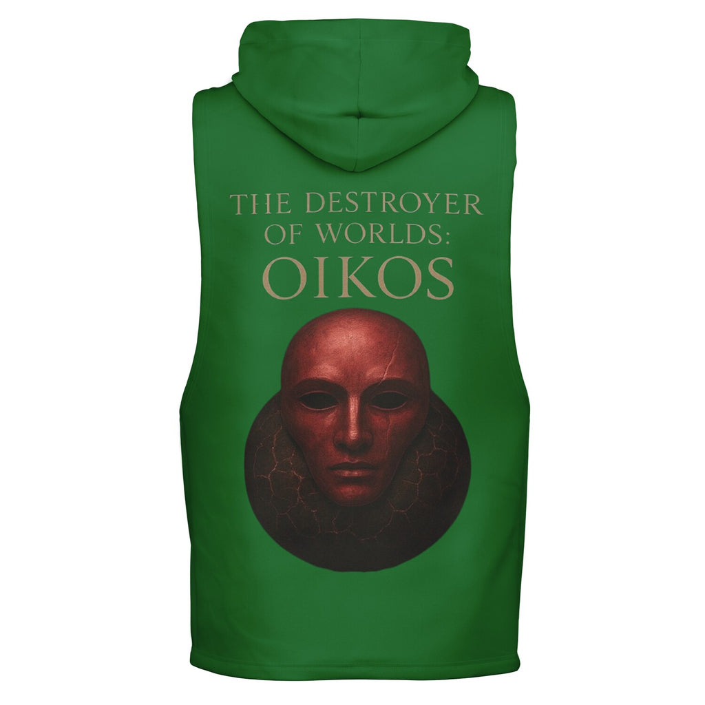 OIKOS Sleeveless Hoodie — Jade