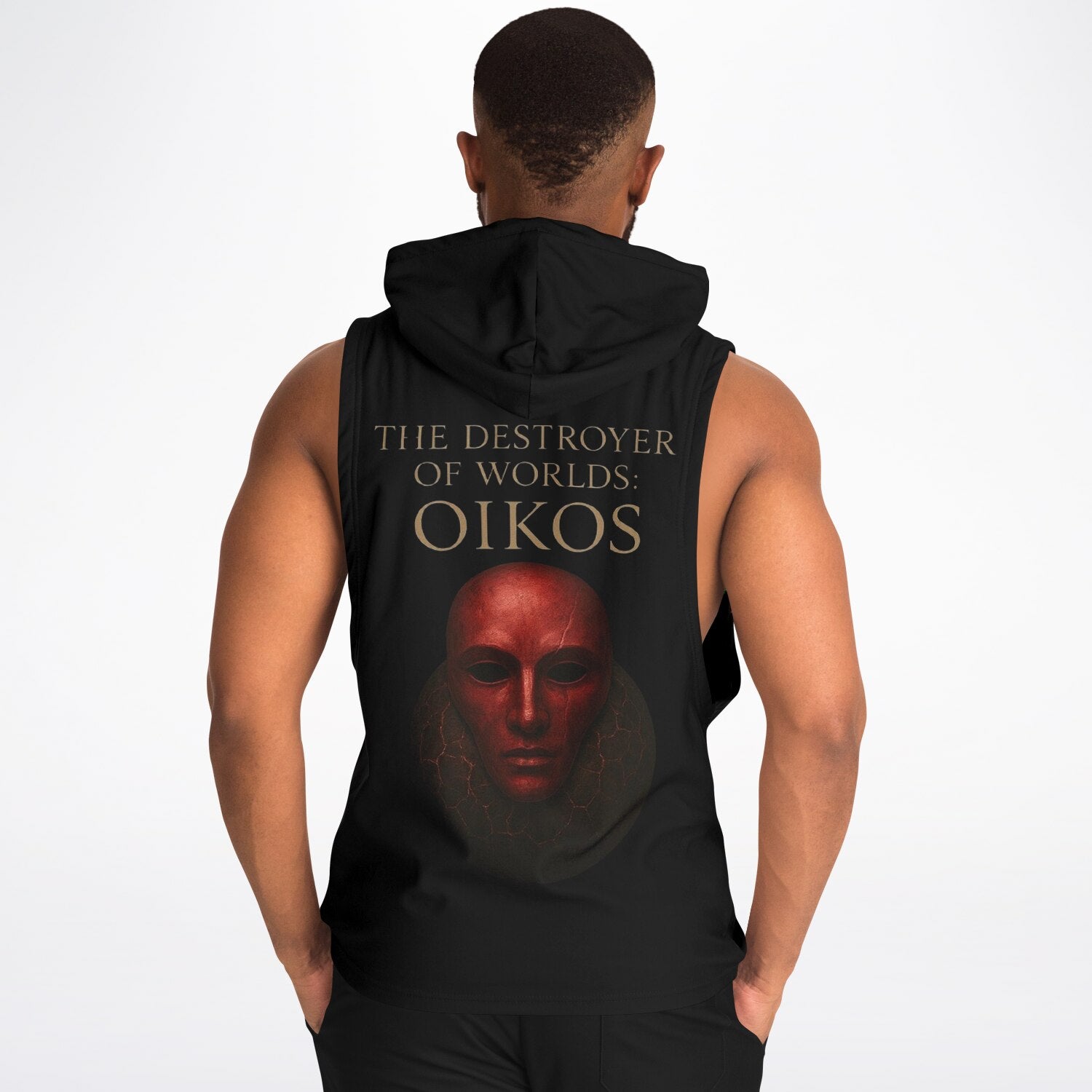 OIKOS Sleeveless Hoodie — Obsidian