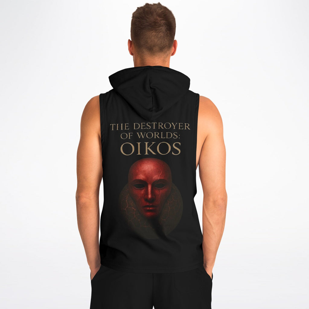 OIKOS Sleeveless Hoodie — Obsidian