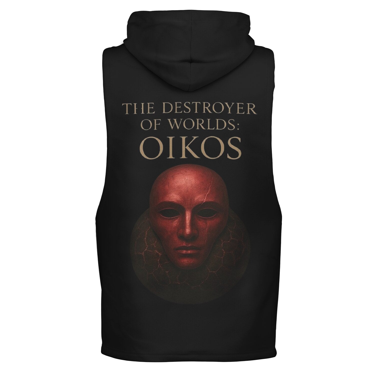 OIKOS Sleeveless Hoodie — Obsidian