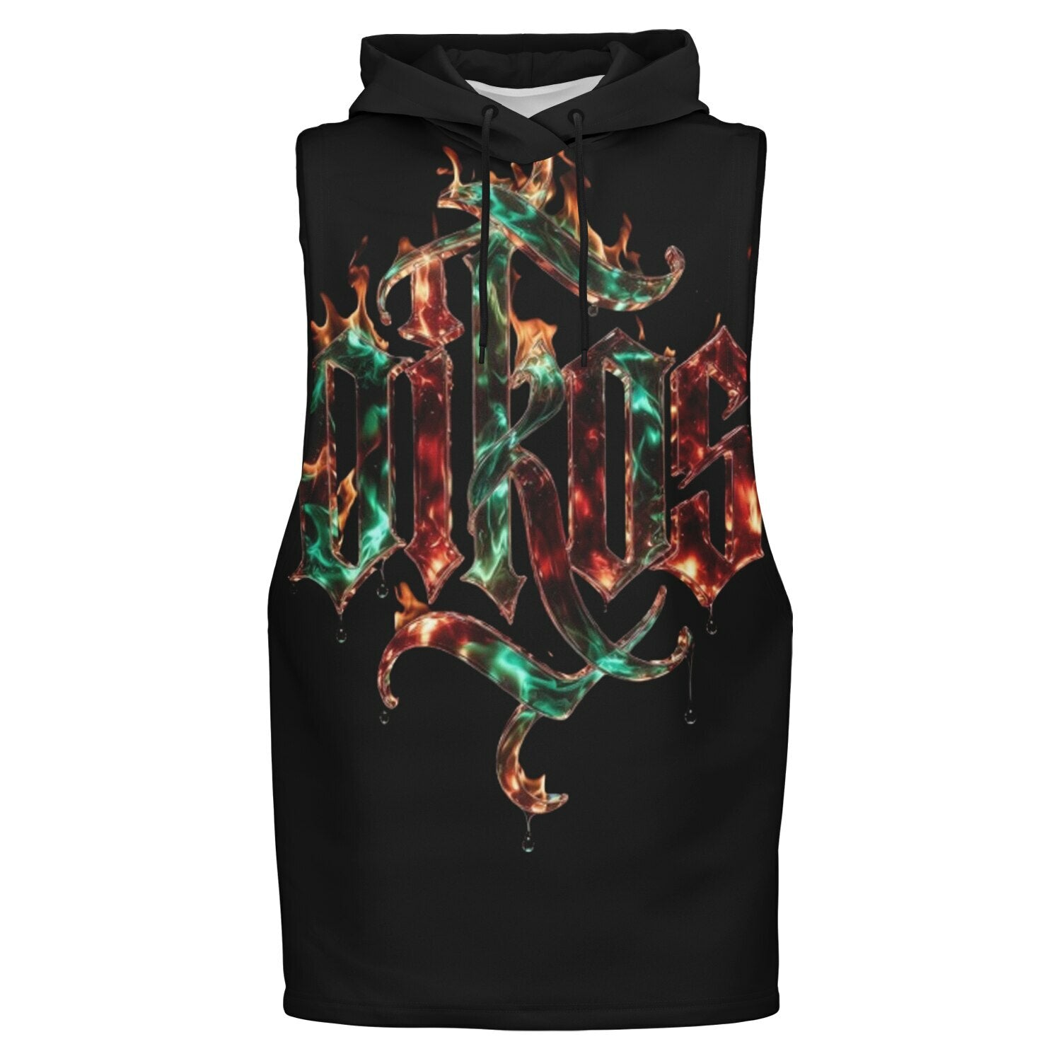 OIKOS Sleeveless Hoodie — Obsidian